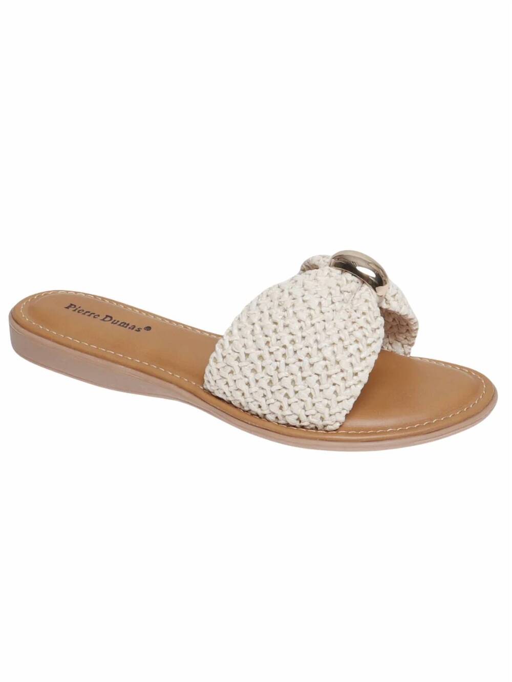 NEW OLEM women's charming bow slide sandals in cream